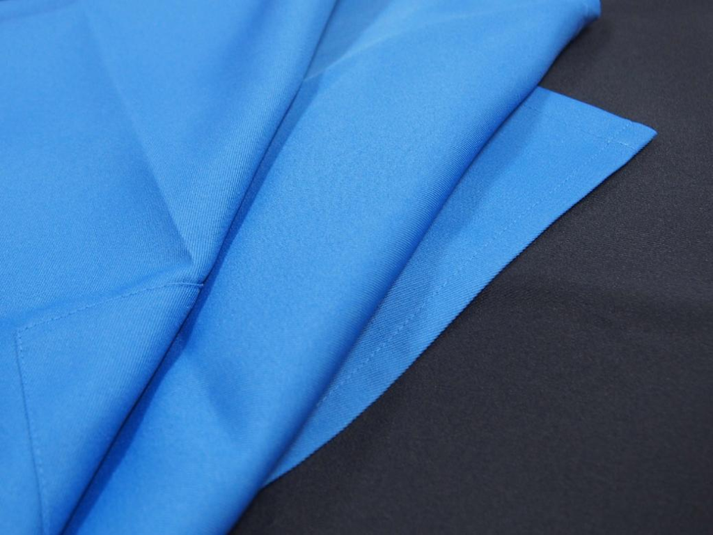blue and black polyester fabric